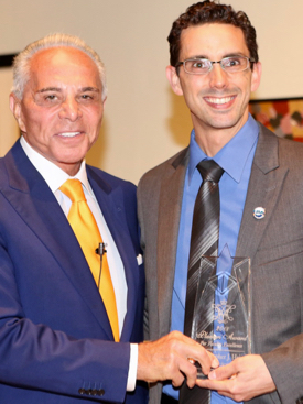 Joe Plumeri with Dr. Christopher Hein during the 2018 Plumeri Awards Ceremony. © S. Salpukas.