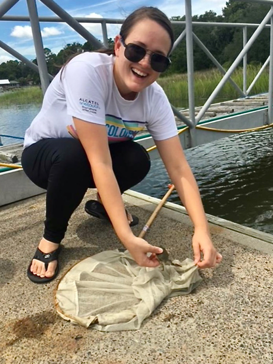 New MA student Candice Vinson, the outreach and events coordinator at VIMS, says “The ability to further my education while continuing to work full time was one of the main factors that motivated me to apply to the program.” She will pursue her capstone project with Dr. Kirk Havens. © Hannah Farmer.