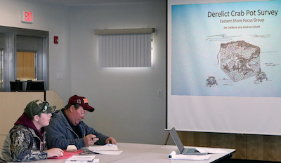 Watermen prepare to share their thoughts on the survey instrument during a 2018 focus group at VIMS Eastern Shore Lab. © Abigail Hils/Virginia Sea Grant