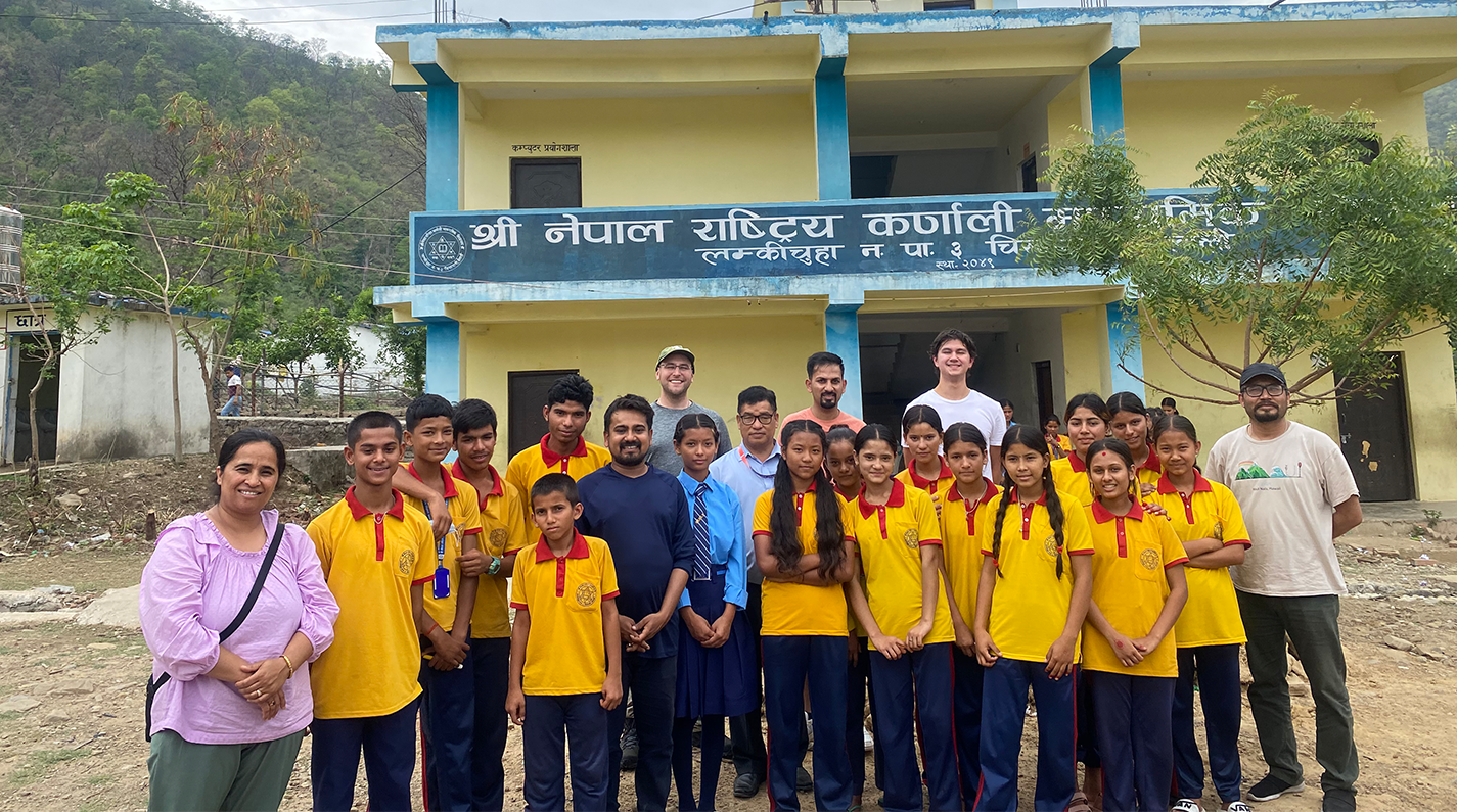 An Environmental Education Activity takes place at a local school in Chisapani Nepal.