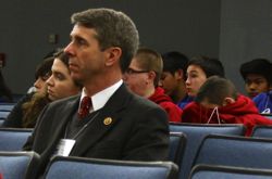 Congressman Rob Wittman observes the competition. Photo by Vivian Hollingsworth, VASG intern.