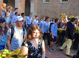 New VIMS graduate students take part in the 2016 convocation ceremony at W&M. ©L. Schaffner.