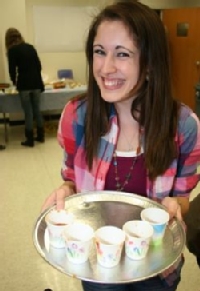 Graduate student Carissa Gervasi is ready to taste some chili.