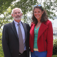 Sumoski (right) with VIMS Dean and Director John Wells after the 2013 VIMS Awards Ceremony. Sumoski won the award for Best Student Paper.